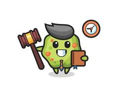 Mascot cartoon of puke as a judge vector