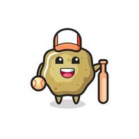 Cartoon character of loose stools as a baseball player vector