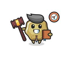 Mascot cartoon of loose stools as a judge vector