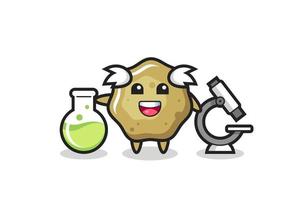 Mascot character of loose stools as a scientist vector