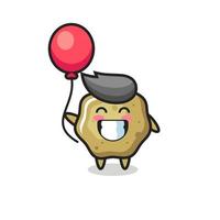 loose stools mascot illustration is playing balloon vector