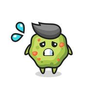 puke mascot character with afraid gesture vector