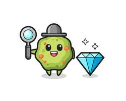 Illustration of puke character with a diamond vector