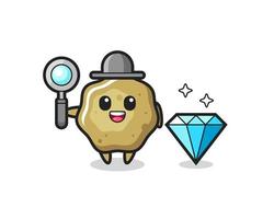 Illustration of loose stools character with a diamond vector