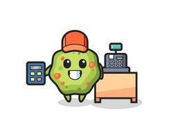 Illustration of puke character as a cashier vector