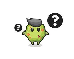 Cartoon Illustration of puke with the question mark vector