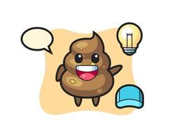 poop character cartoon getting the idea vector