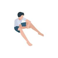 Isometric Sitting people Characters humans male and female vector
