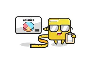 Illustration of folder mascot as a dietitian vector