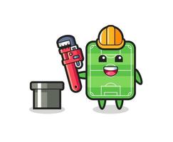 Character Illustration of football field as a plumber vector