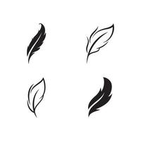plantilla de diseño de vector de logotipo de pluma