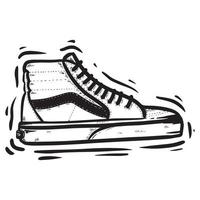 zapato blanco y negro dibujado a mano ilustración vector