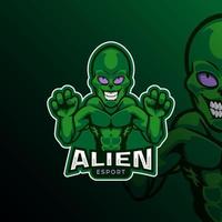 mascota del logotipo alienígena para el jugador de deportes vector