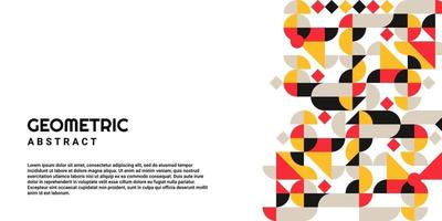 Abstract geometric mural colorful background in Bauhaus style vector