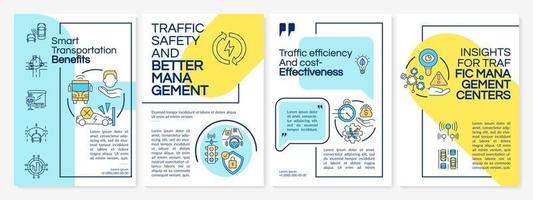 Smart transportation advantages brochure template vector