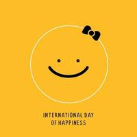 International day of happiness smile day banner. Good mood Fun concept vector