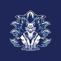 Nine Tailed Fox logo for gamer team mascot vector