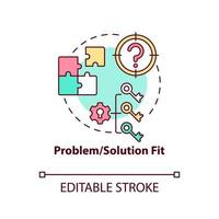Problem, solution fit concept icon vector