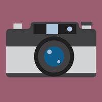 Vintage analog film camera colorful flat design. vector