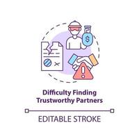 Difficulty Finding Trustworthy Partner Concept Icon