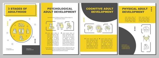 Psychological adult development brochure template vector