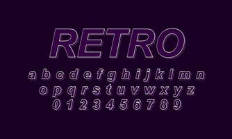 retro font alphabet vector