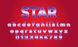 alfabeto fuente estrella vector