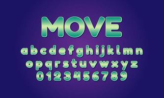 move font alphabet vector