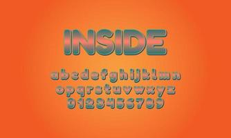 inside font alphabet vector