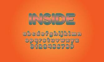 inside font alphabet vector