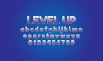 level up font alphabet vector