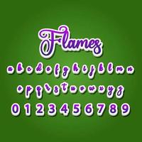 flames font alphabet vector