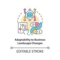 Adaptability to business landscape change concept icon vector