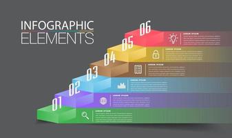 intensificar el concepto de éxito empresarial. vector de infografía de escalera