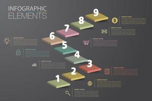 intensificar el concepto de éxito empresarial. vector de infografía de escalera