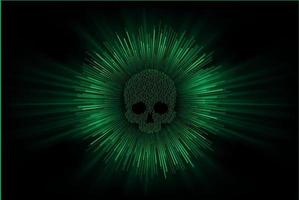 cyber hacker attack background, skull vector