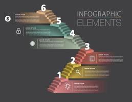 intensificar el concepto de éxito empresarial. vector de infografía de escalera