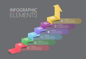 step up of business successful concept. stair infographic vector