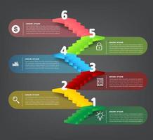 intensificar el concepto de éxito empresarial. vector de infografía de escalera