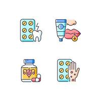 Disease treatment RGB color icons set vector