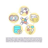 Online software for collaboration concept line icons with text vector