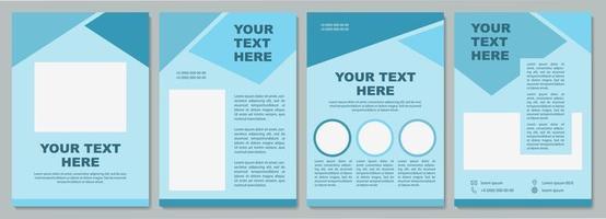 Geometric turquoise corporate brochure template vector
