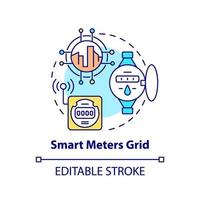 Smart meters grid concept icon vector