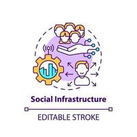 icono del concepto de infraestructura social vector