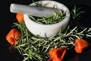 Alternative medicine with rosemary photo