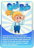 Character game card with word Odd Bob vector