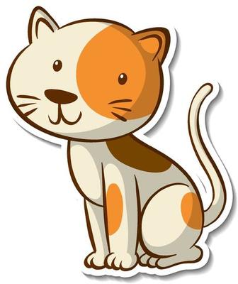 Cartoon character of a cat sticker