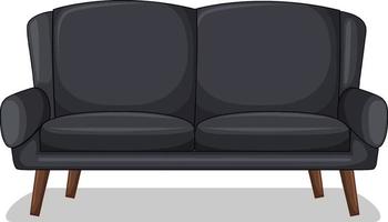 Black two-seater sofa isolated on white background vector