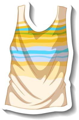 A sticker template with a summer tank top isolated