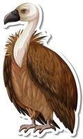 A sticker template of vulture cartoon character vector